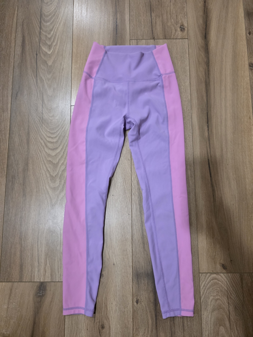 High-Waist Lavender & Pink Panel Active Leggings